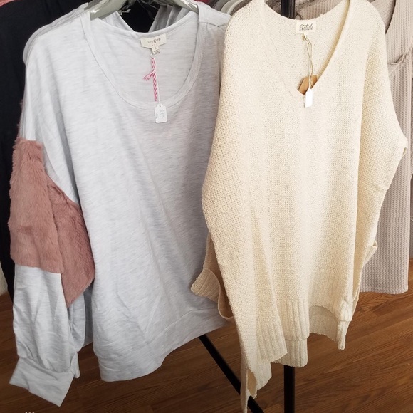 Soft Mauve Fur Bubble Sleeve Oversized Grey Top! - Picture 6 of 9